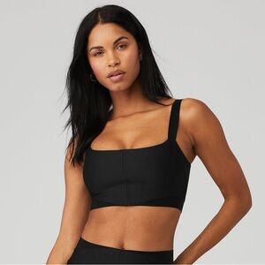 Alo Yoga Airlift Black Corset Bra Top S | Rare Find 🖤 Sculpting Fit